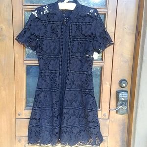 Lace button up dress with slip dress